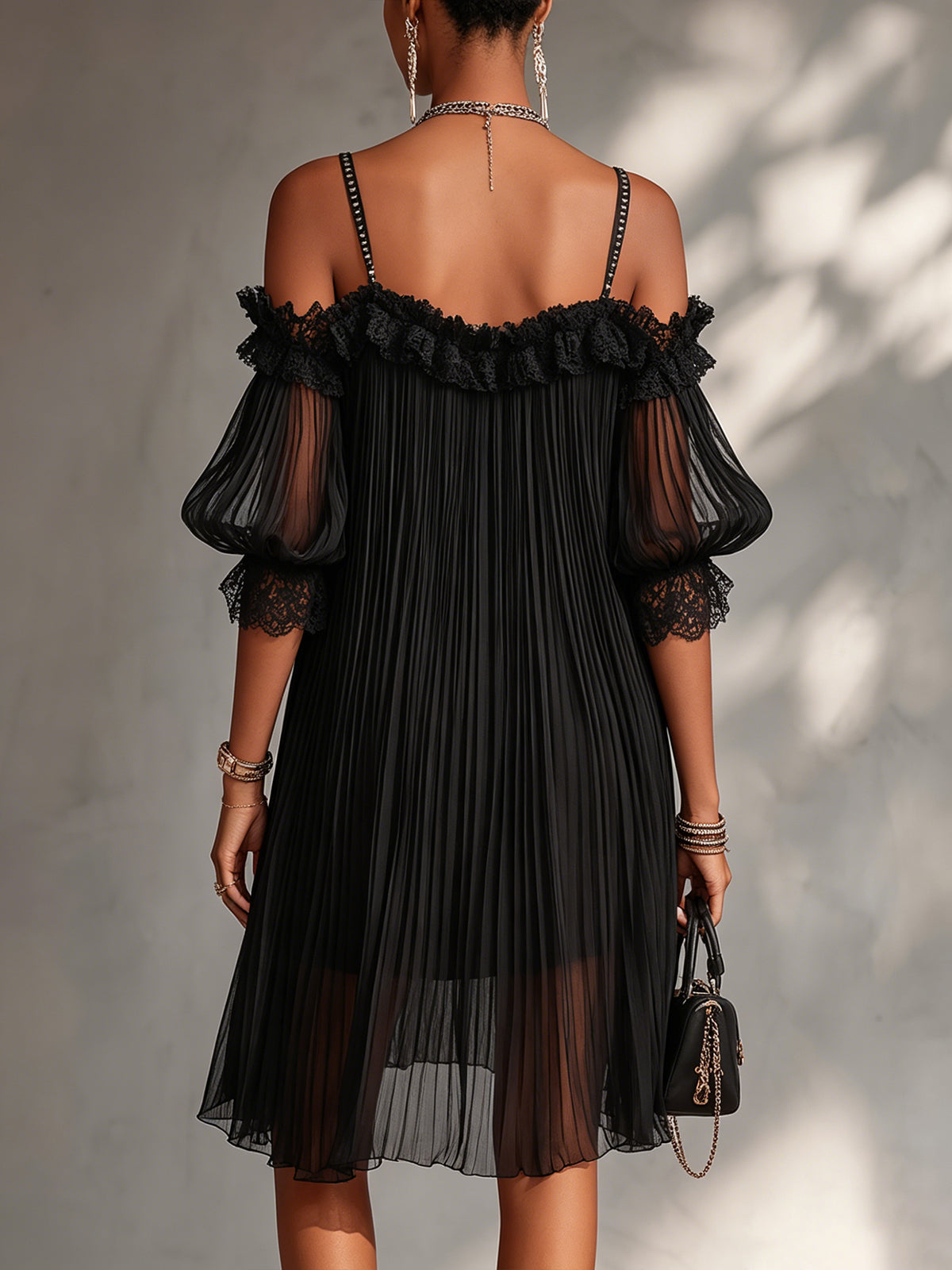Vestido Azabache™ — Elegancia fluida con hombros descubiertos