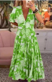 Vestido en V con Bolsillos - Coleccion 2025