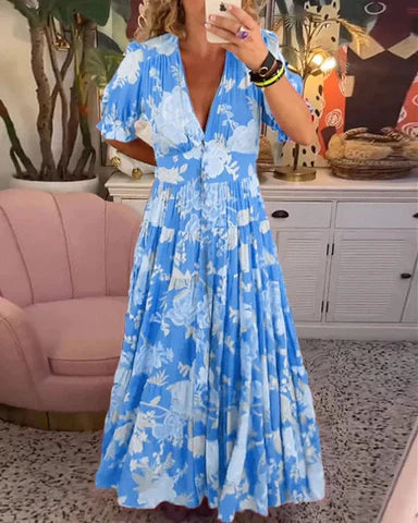 Vestido en V con Bolsillos - Coleccion 2025