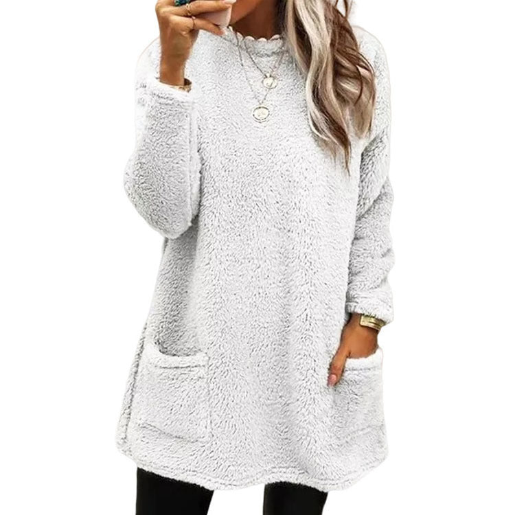 🍂Oferta por tiempo limitado ☁️Jersey de mujer de manga larga con cuello redondo y abrigo
