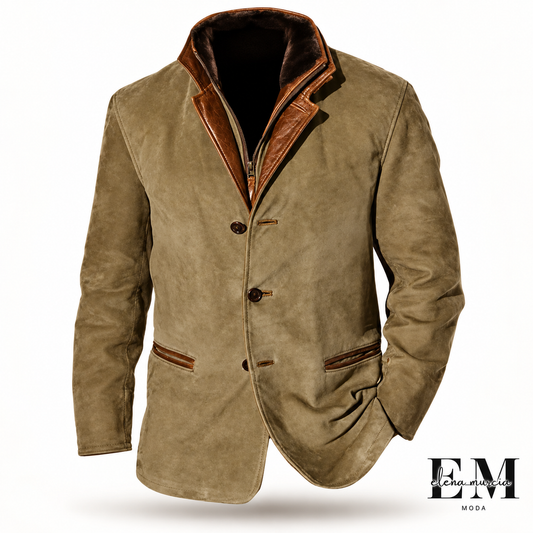 Luca - Chaqueta vintage elegante con cuello para hombre