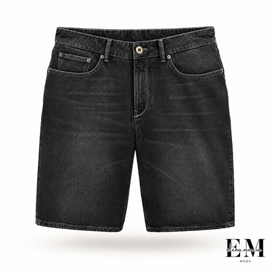 Bermudas de corte entallado gris oscuro
