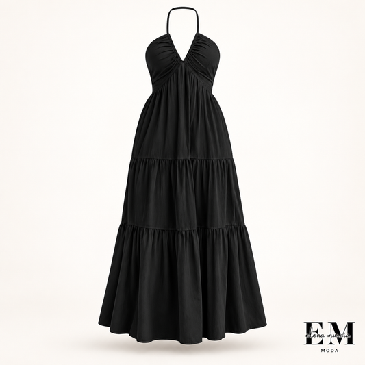 VESTIDO MAREA | MAXI HALTER FLUIDO