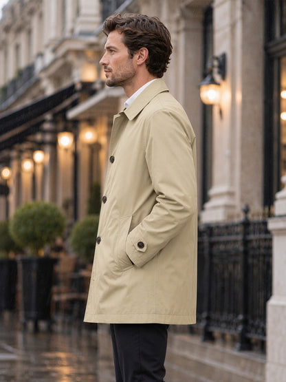 Trench Impermeable de Largo Medio para Hombre