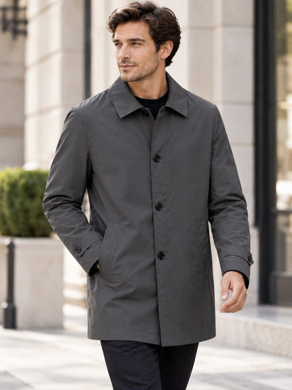 Trench Impermeable de Largo Medio para Hombre