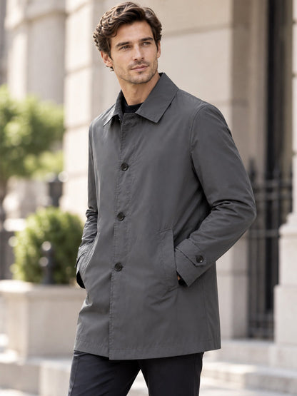 Trench Impermeable de Largo Medio para Hombre