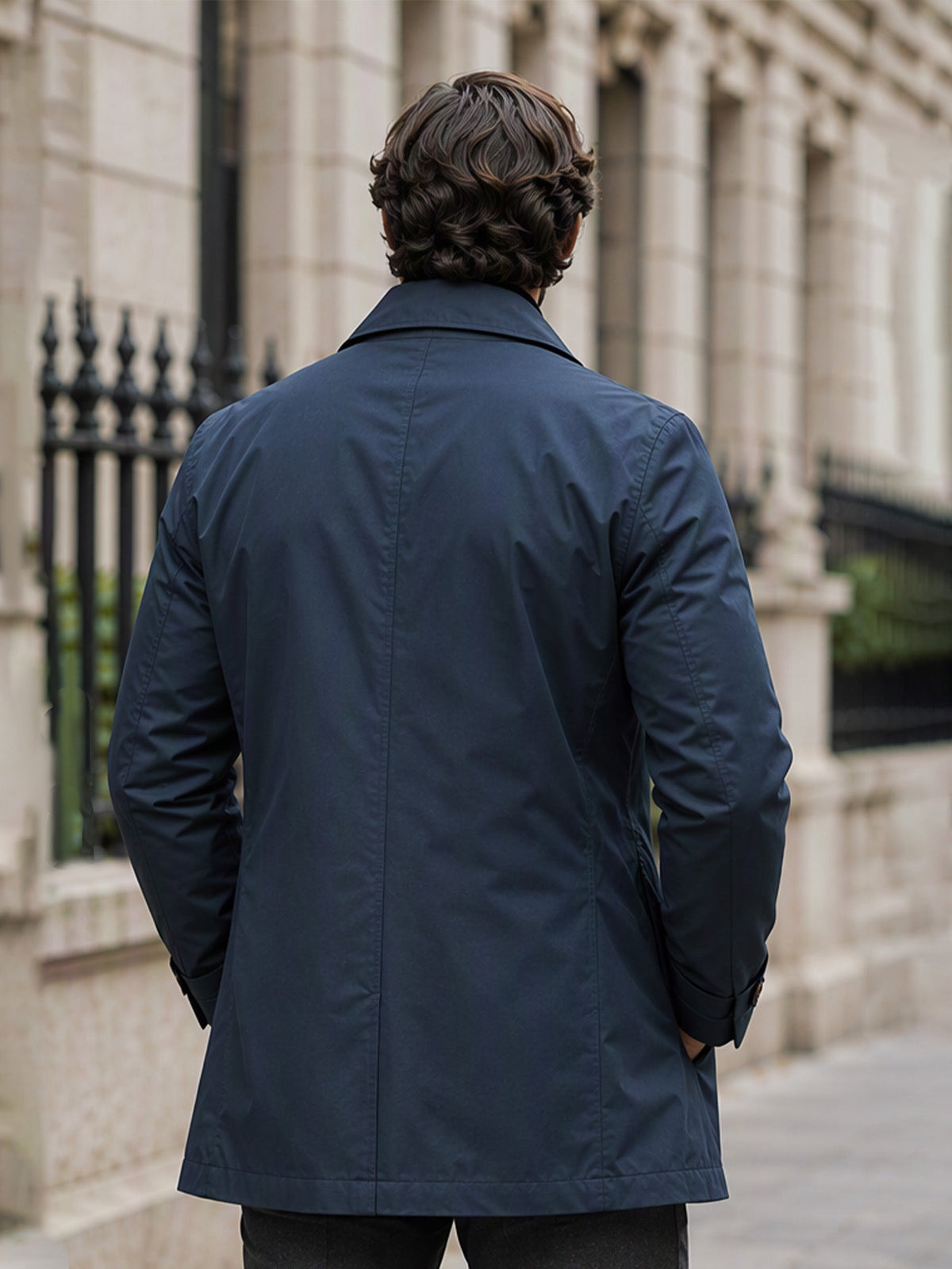 Trench Impermeable de Largo Medio para Hombre