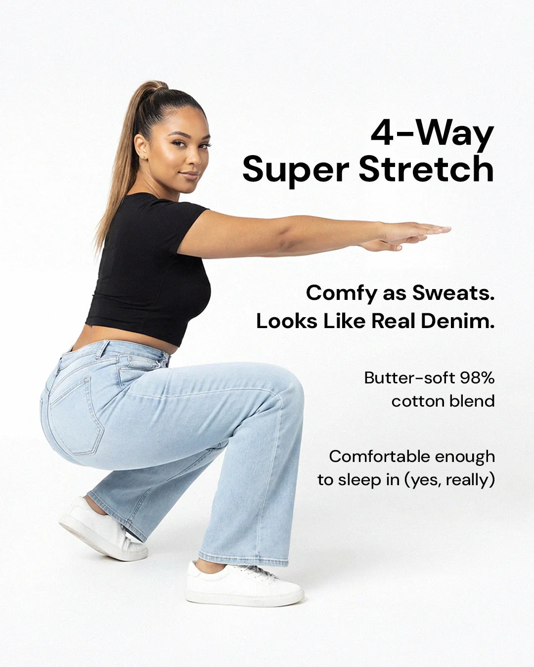 Vaqueros de Pierna Ancha con Efecto Moldeador