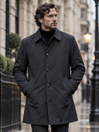Trench Impermeable de Largo Medio para Hombre