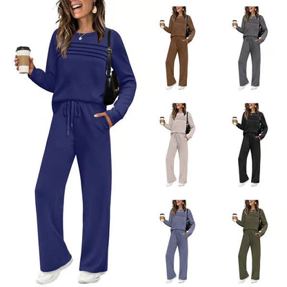 🔥ÚLTIMO DÍA: 60 % DE DESCUENTO💓Conjunto compuesto por una camiseta de mujer con cuello redondo y unos pantalones con cordón💯