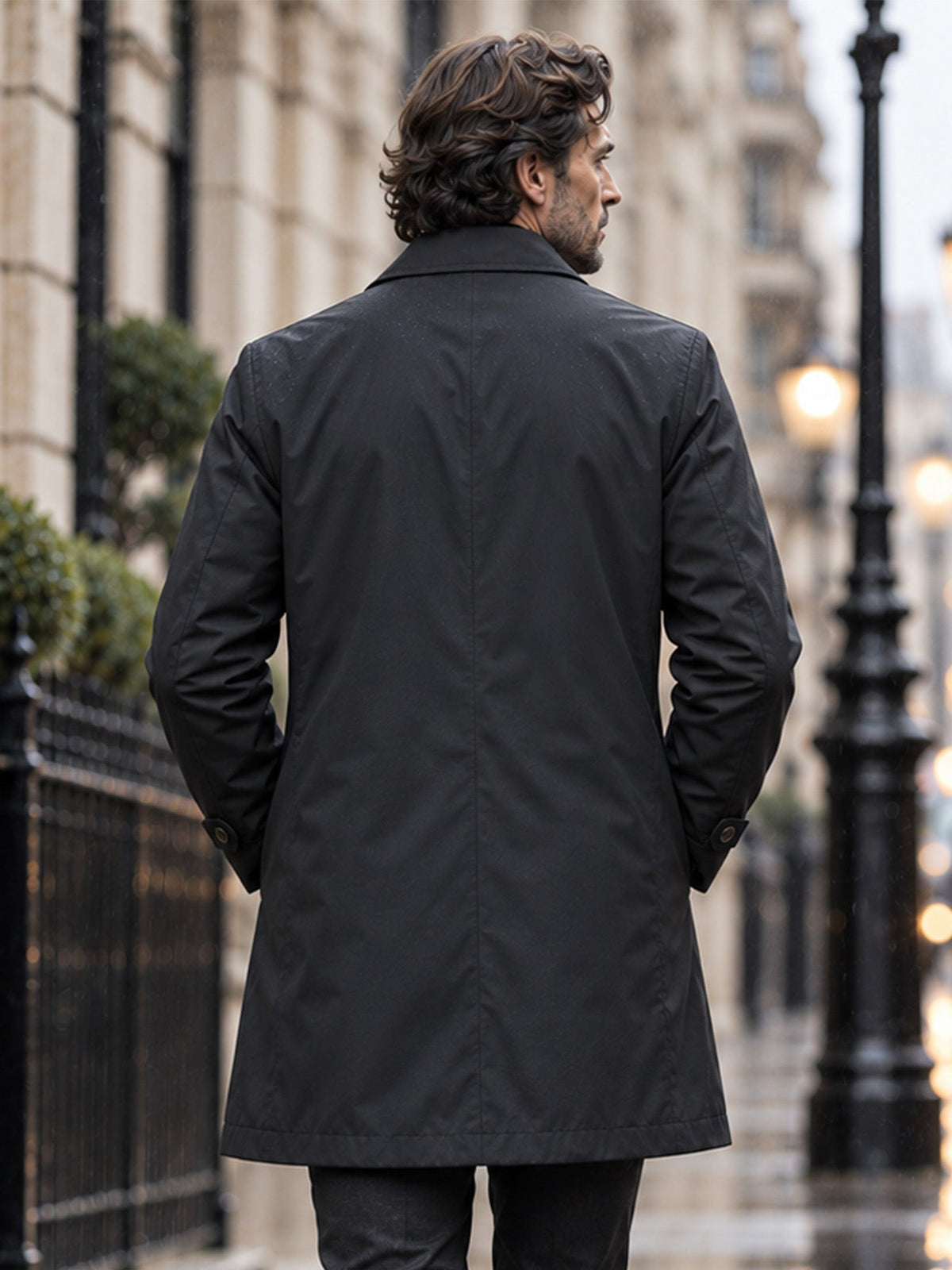 Trench Impermeable de Largo Medio para Hombre