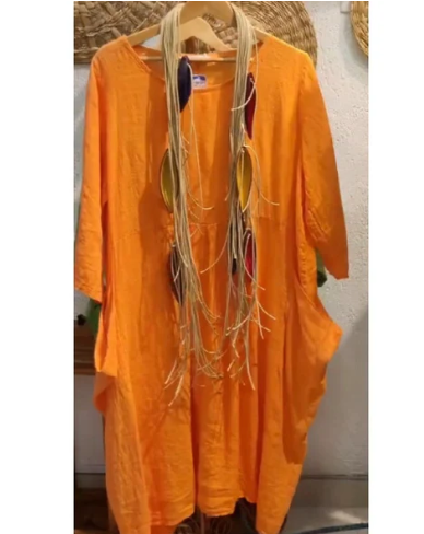 Vestido Holgado Algodon y Lino 2025