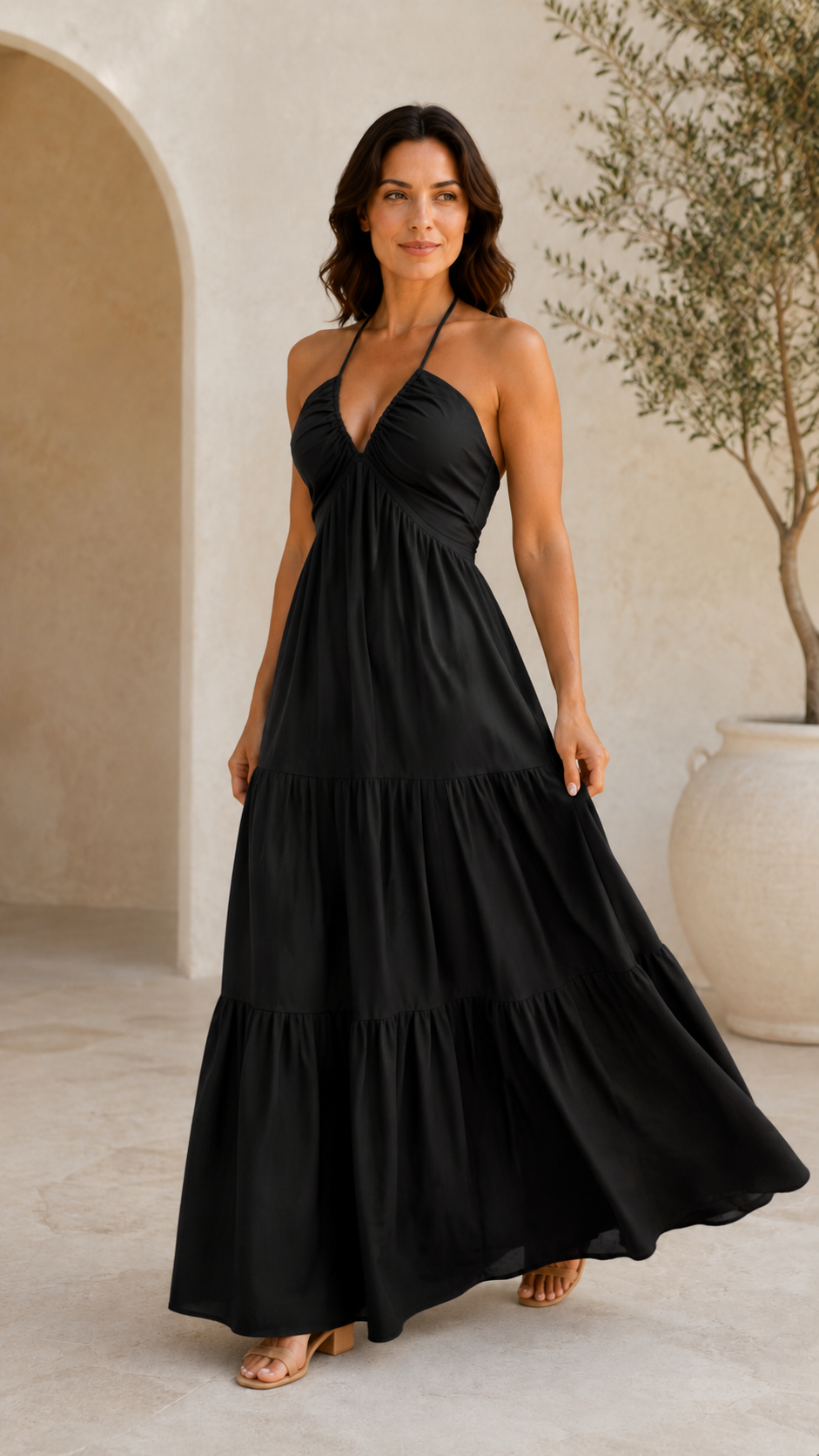 VESTIDO MAREA | MAXI HALTER FLUIDO