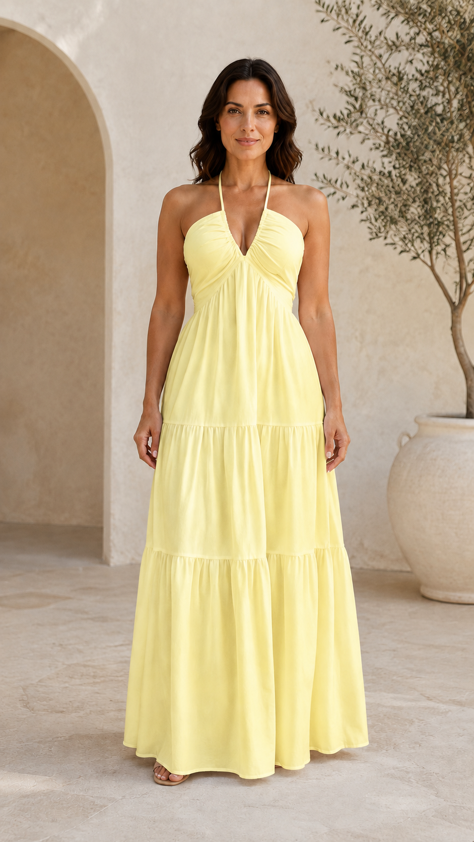 VESTIDO MAREA | MAXI HALTER FLUIDO