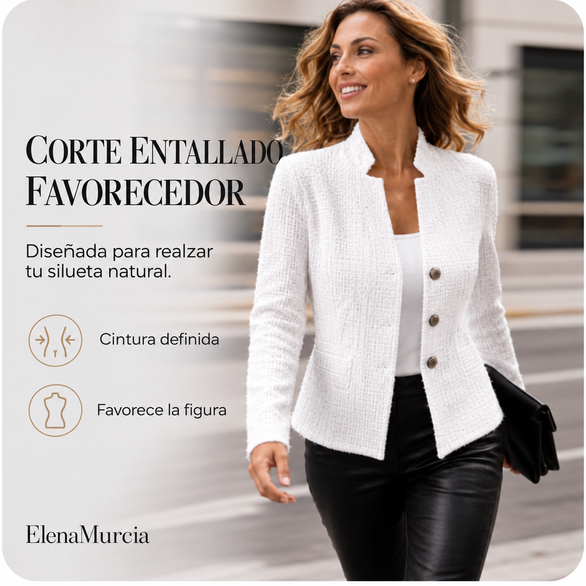 Blazer con botones y textura para mujer