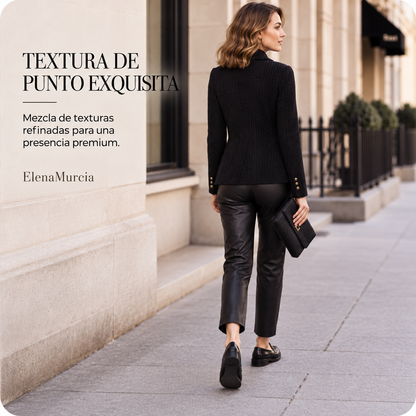 Blazer con botones y textura para mujer