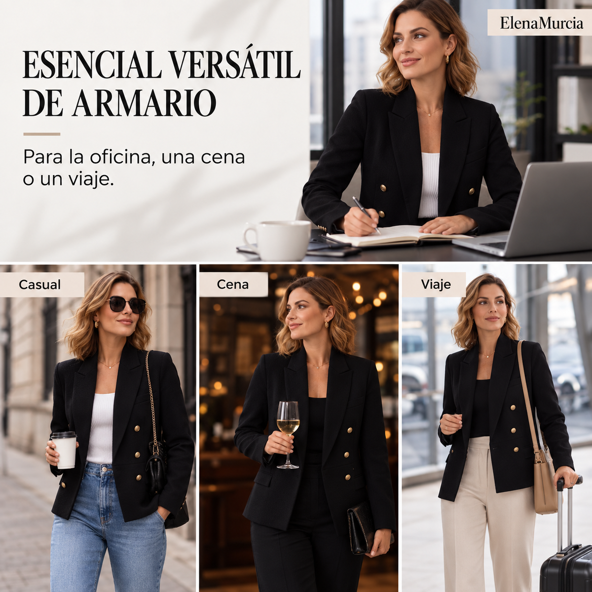 Blazer con botones y textura para mujer