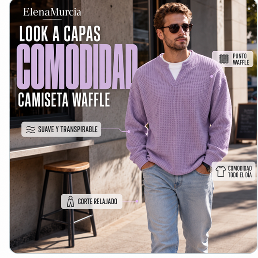 🔥Imprescindible🔥👕 Jersey de hombre con tejido de rombos en relieve