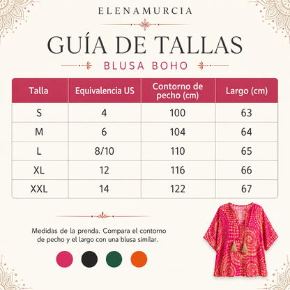 Top holgado de mujer con cuello en V y estampado, con mangas murciélago
