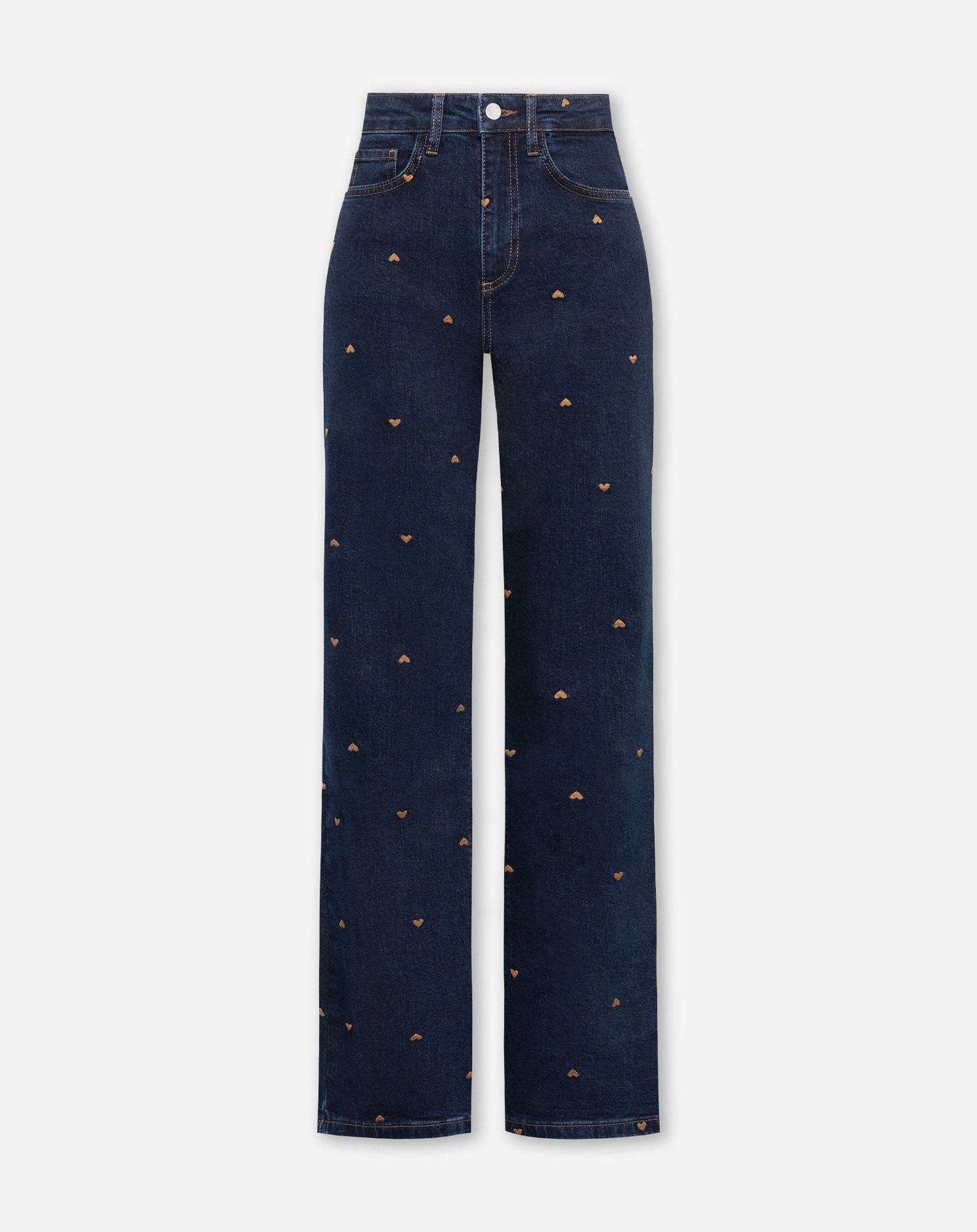 VAQUEROS BOOTCUT CON CORAZÓN AZUL RÍGIDO