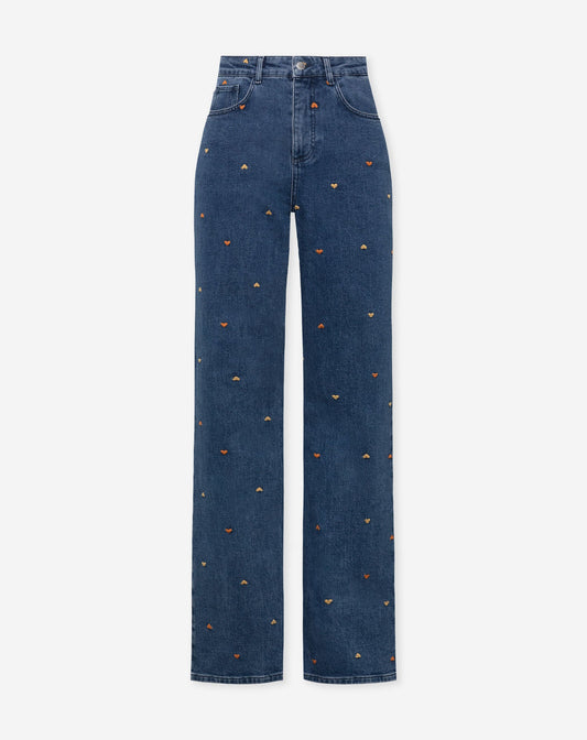 VAQUEROS BOOTCUT HEART MIX NARANJA