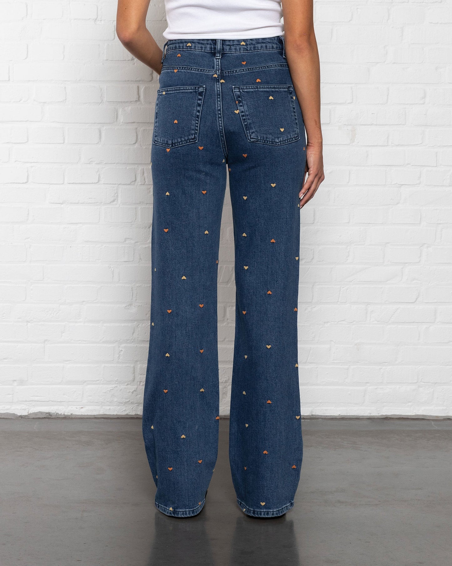 VAQUEROS BOOTCUT HEART MIX NARANJA