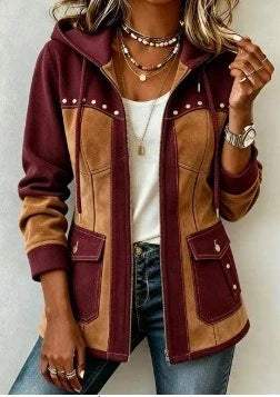 ELENAMURCIA | Chaqueta Véronique con Capucha y Contraste de Texturas
