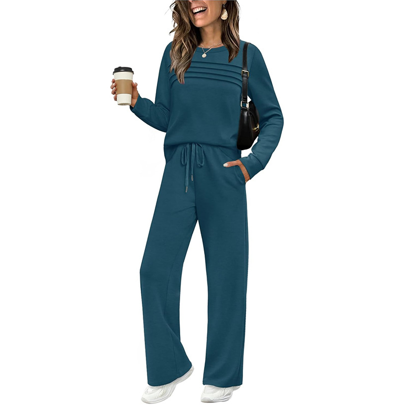 🔥ÚLTIMO DÍA: 60 % DE DESCUENTO💓Conjunto compuesto por una camiseta de mujer con cuello redondo y unos pantalones con cordón💯