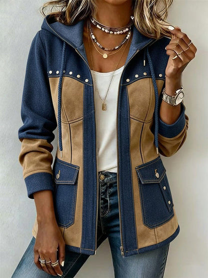 ELENAMURCIA | Chaqueta Véronique con Capucha y Contraste de Texturas