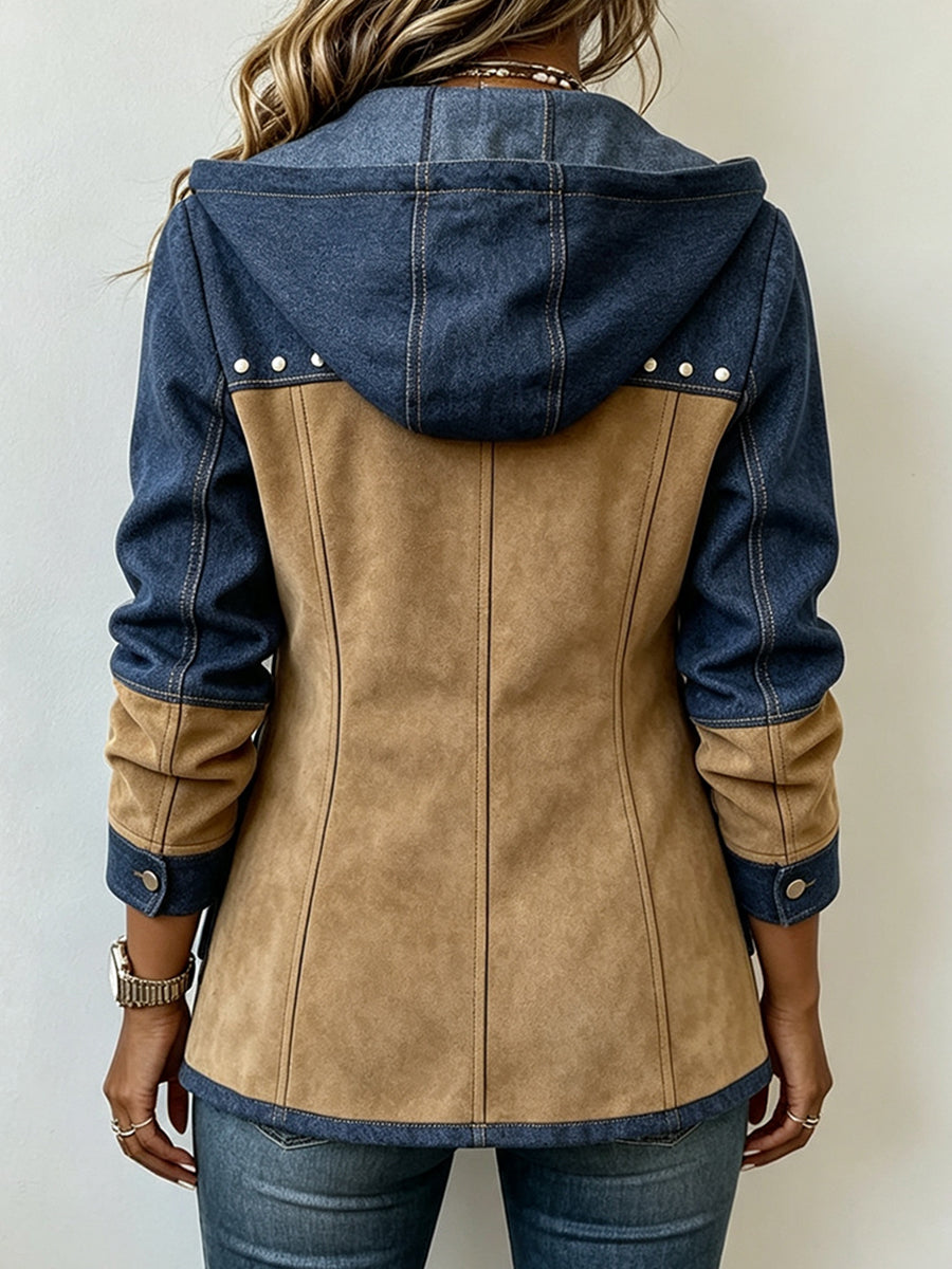 ELENAMURCIA | Chaqueta Véronique con Capucha y Contraste de Texturas