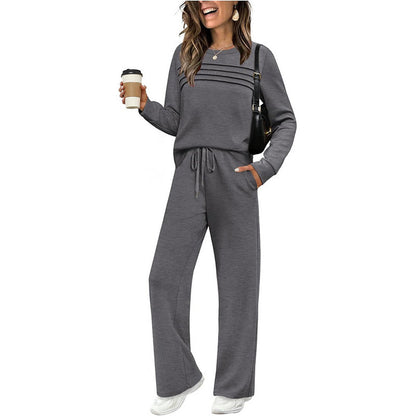 🔥ÚLTIMO DÍA: 60 % DE DESCUENTO💓Conjunto compuesto por una camiseta de mujer con cuello redondo y unos pantalones con cordón💯