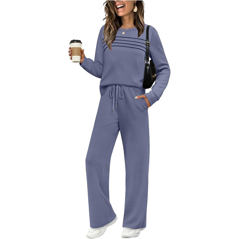 🔥ÚLTIMO DÍA: 60 % DE DESCUENTO💓Conjunto compuesto por una camiseta de mujer con cuello redondo y unos pantalones con cordón💯
