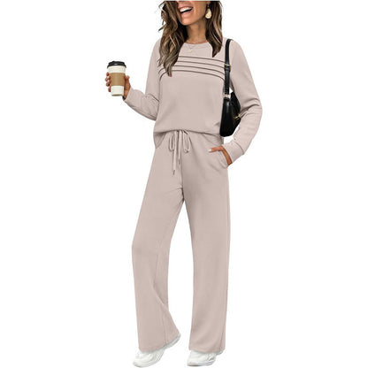 🔥ÚLTIMO DÍA: 60 % DE DESCUENTO💓Conjunto compuesto por una camiseta de mujer con cuello redondo y unos pantalones con cordón💯