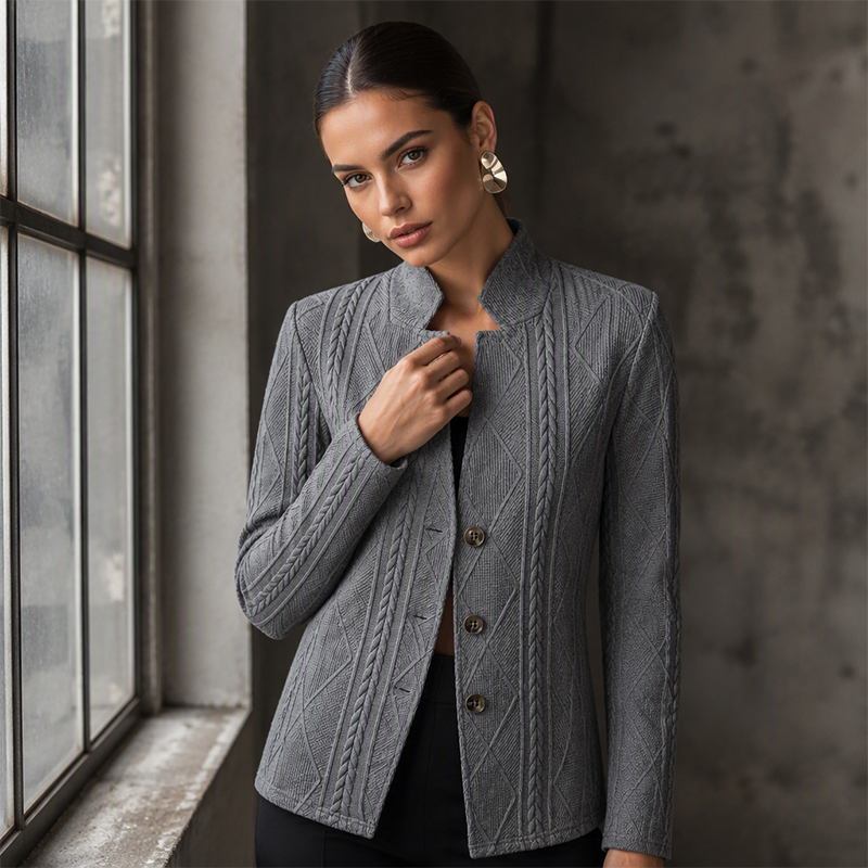 Blazer con botones y textura para mujer