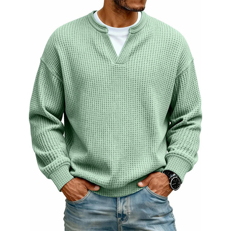 🔥Imprescindible🔥👕 Jersey de hombre con tejido de rombos en relieve