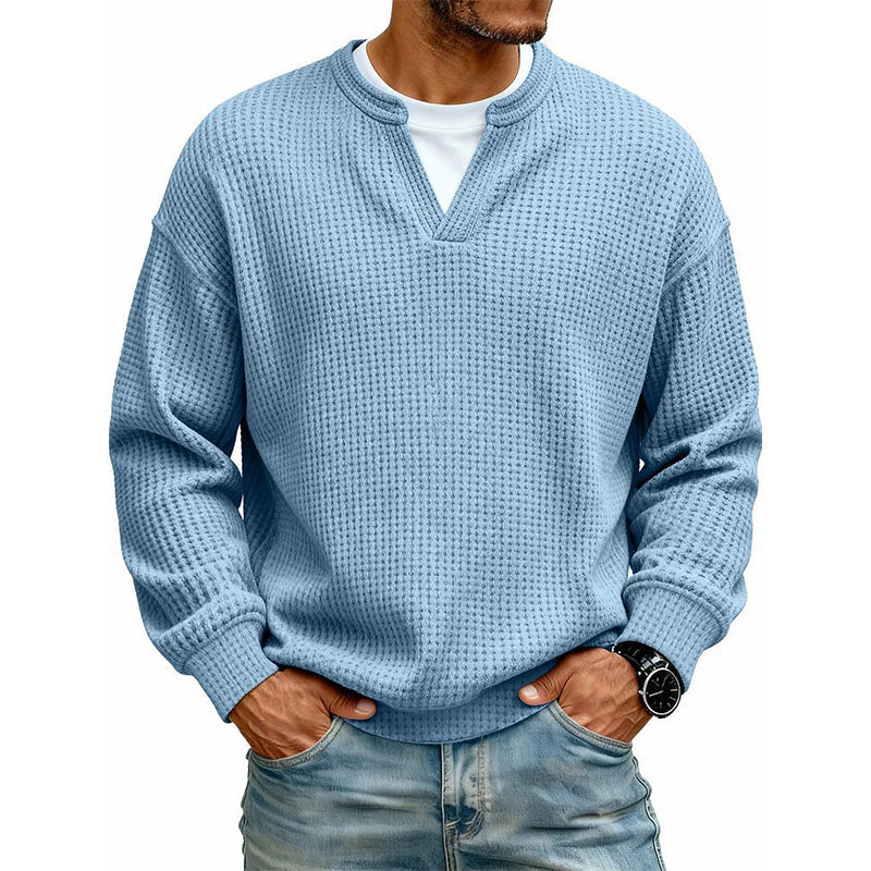 🔥Imprescindible🔥👕 Jersey de hombre con tejido de rombos en relieve