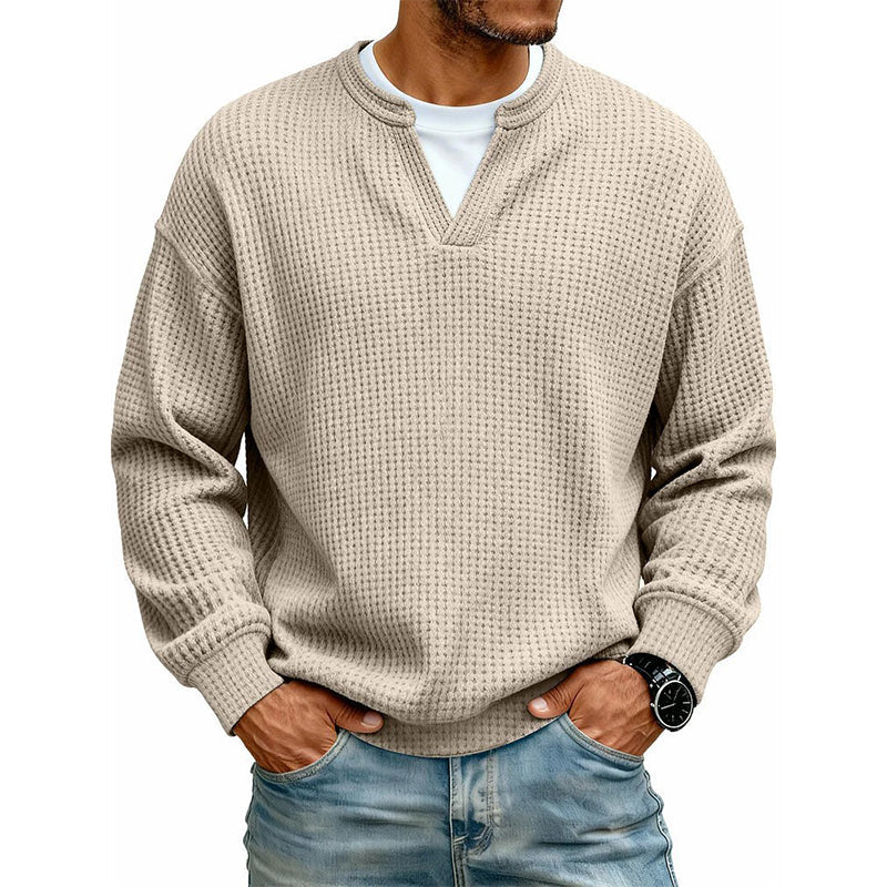 🔥Imprescindible🔥👕 Jersey de hombre con tejido de rombos en relieve