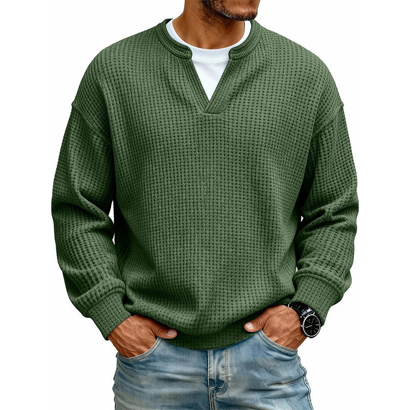 🔥Imprescindible🔥👕 Jersey de hombre con tejido de rombos en relieve