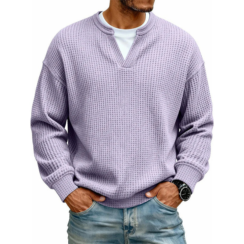 🔥Imprescindible🔥👕 Jersey de hombre con tejido de rombos en relieve