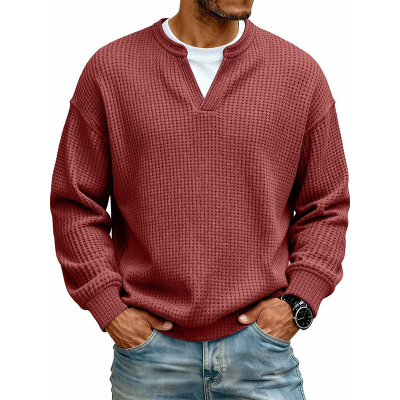 🔥Imprescindible🔥👕 Jersey de hombre con tejido de rombos en relieve