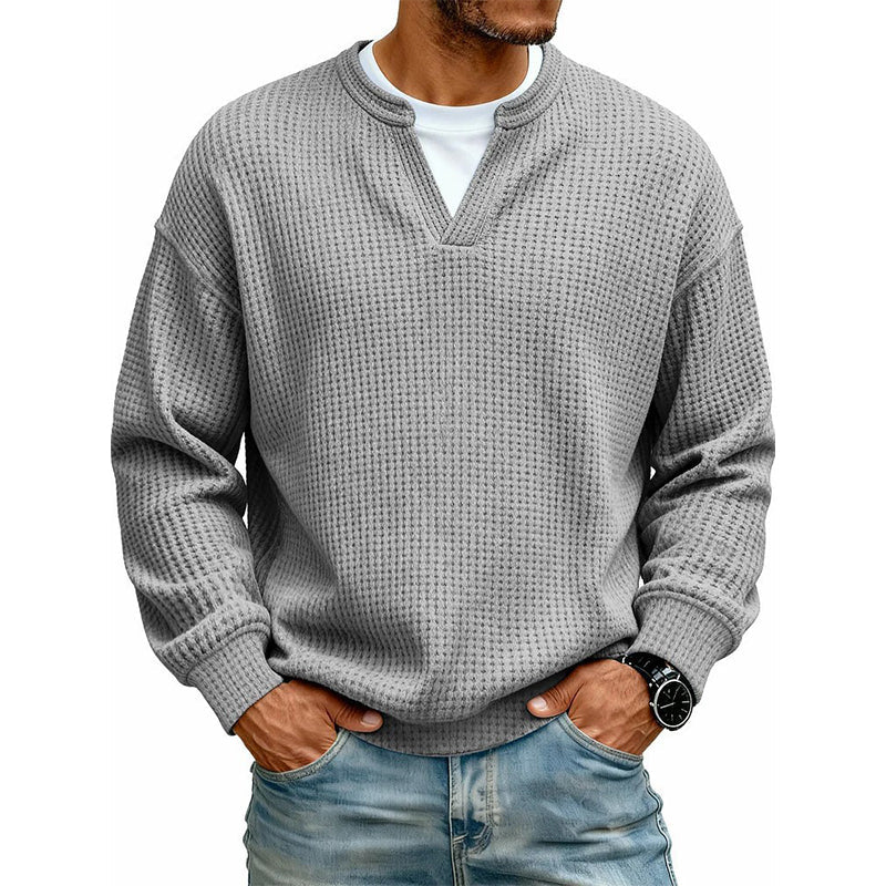 🔥Imprescindible🔥👕 Jersey de hombre con tejido de rombos en relieve