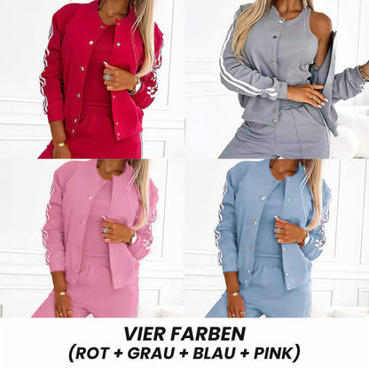 Lässiges 3-teiliges Set für Damen - Jacke, Tanktop und Hose