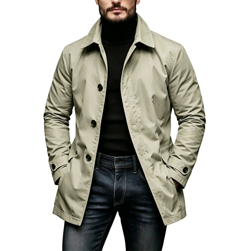 📢📢¡¡¡50 % de descuento!!!🎉✨Gabardina impermeable de largo medio para hombre