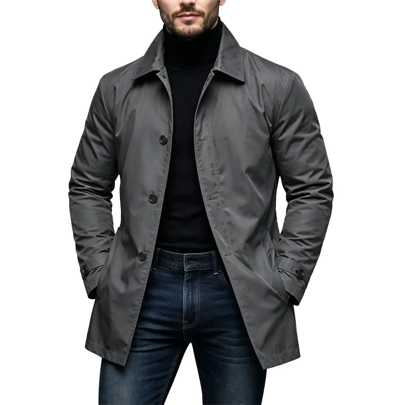 📢📢¡¡¡50 % de descuento!!!🎉✨Gabardina impermeable de largo medio para hombre