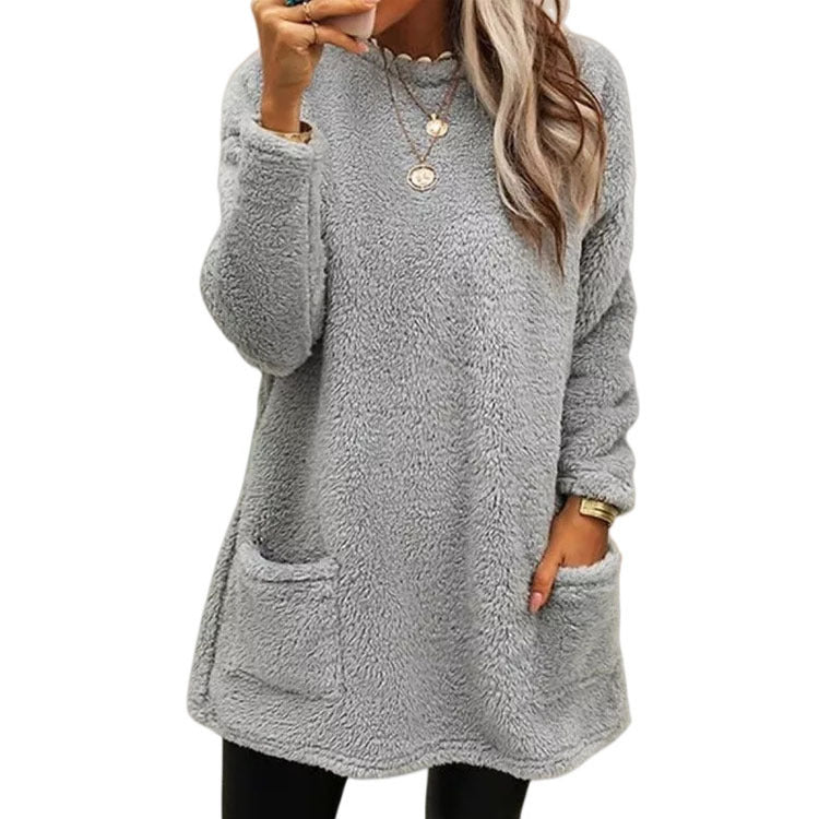 🍂Oferta por tiempo limitado ☁️Jersey de mujer de manga larga con cuello redondo y abrigo