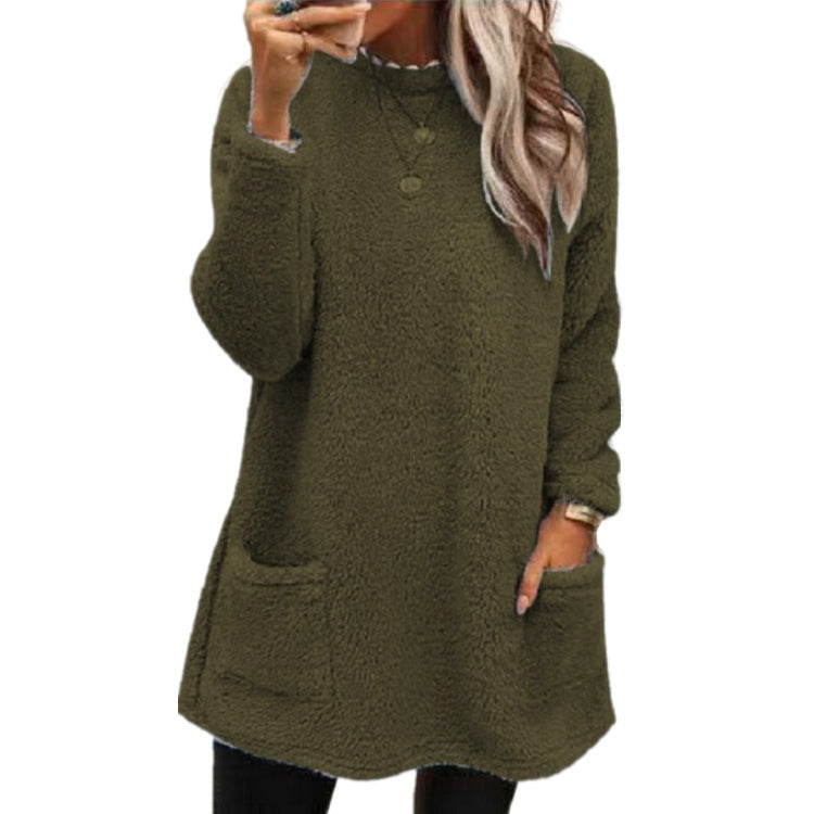 🍂Oferta por tiempo limitado ☁️Jersey de mujer de manga larga con cuello redondo y abrigo