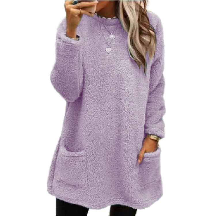 🍂Oferta por tiempo limitado ☁️Jersey de mujer de manga larga con cuello redondo y abrigo