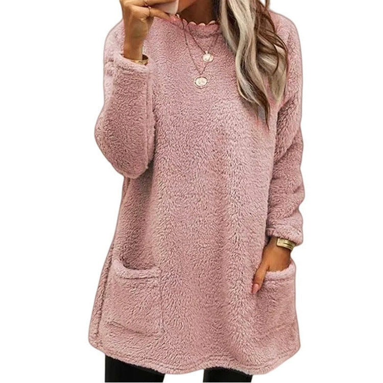 🍂Oferta por tiempo limitado ☁️Jersey de mujer de manga larga con cuello redondo y abrigo