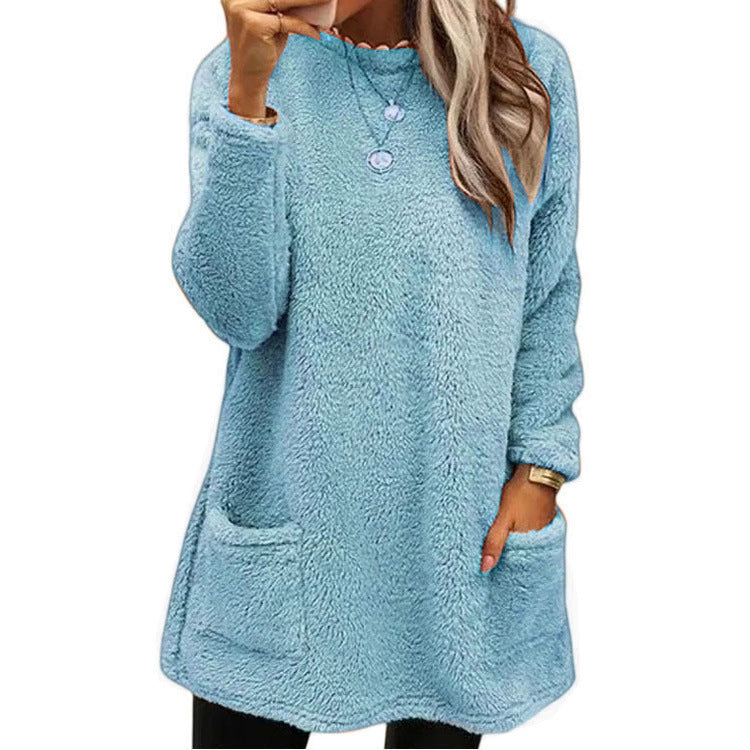 🍂Oferta por tiempo limitado ☁️Jersey de mujer de manga larga con cuello redondo y abrigo