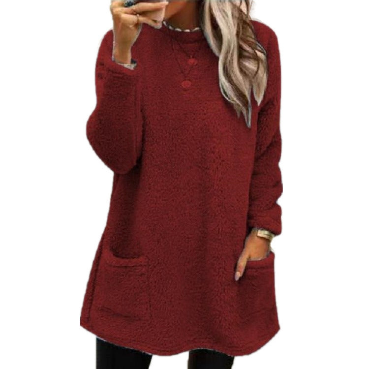 🍂Oferta por tiempo limitado ☁️Jersey de mujer de manga larga con cuello redondo y abrigo
